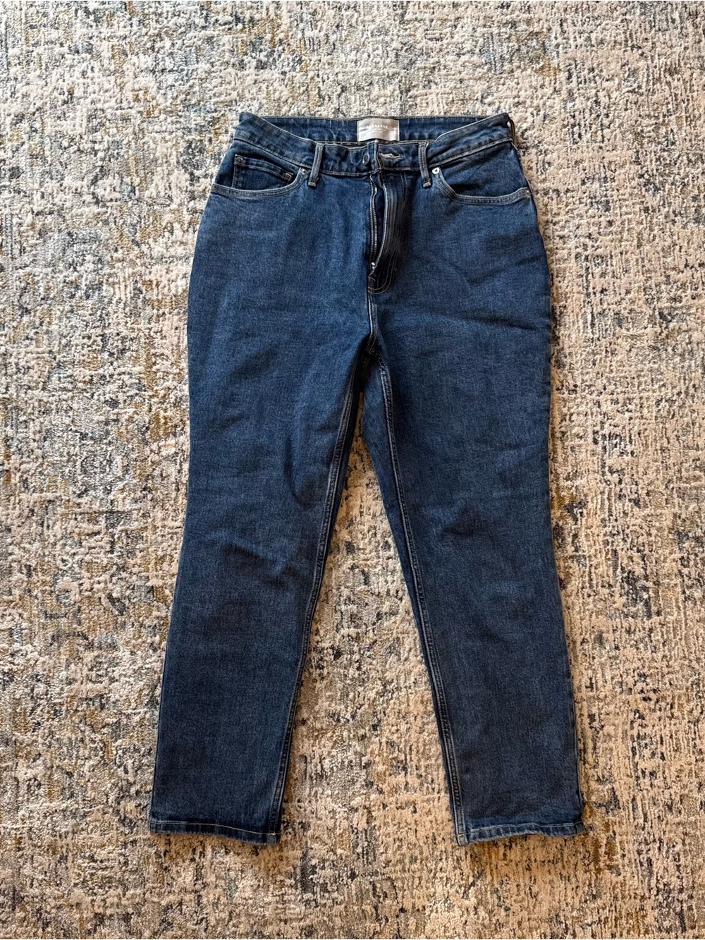 Everlane Dark Blue High-Rise Straight Jeans